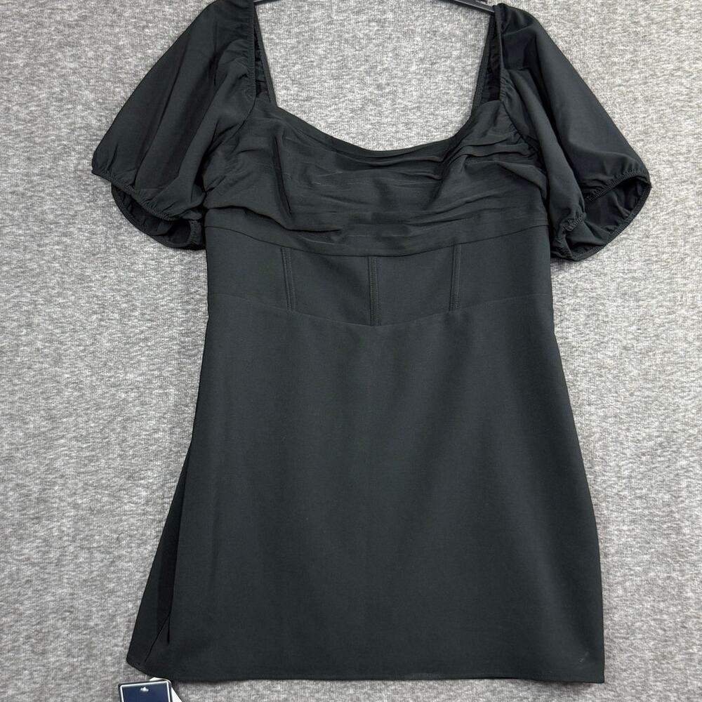 Hollister Mini Black Dress Size XL Corset Puff Sleeves NEW